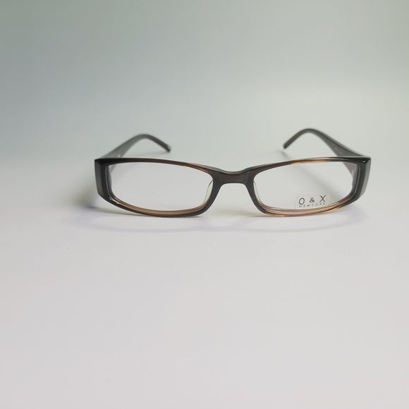 O&X New York OP-42 eyeglasses brown rectangular full frame 51-17 141 C7 - Picture 3 of 11